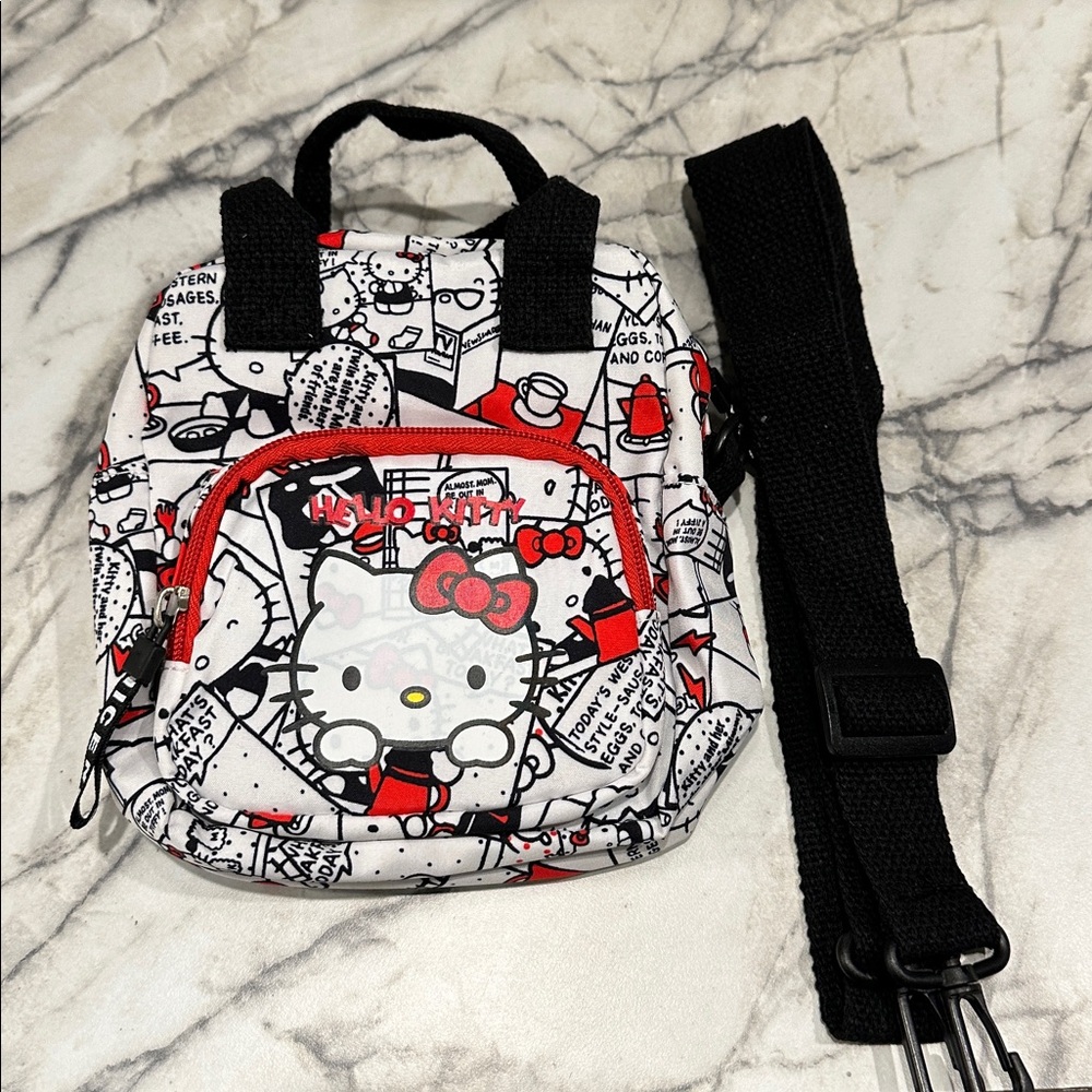Sanrio HELLO KITTY Crossbody Hand bag quality zippers inner/outer pockets - Picture 6 of 6